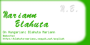 mariann blahuta business card